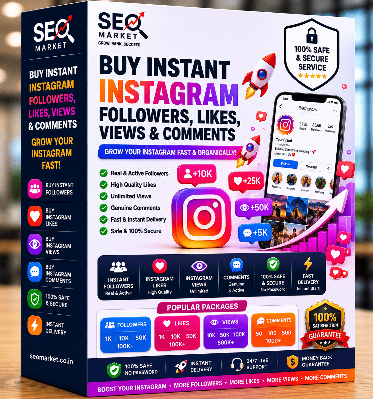 Buy Instant Instagram followers / Comment from Instagram Verified Account / Buy Instagram likes / Buy Instagram Followers / Instagram automatic likes / Buy Instagram views / Buy Instagram Comments (Non-Drop) (One-Time, 365-Days Refill Guarantee)