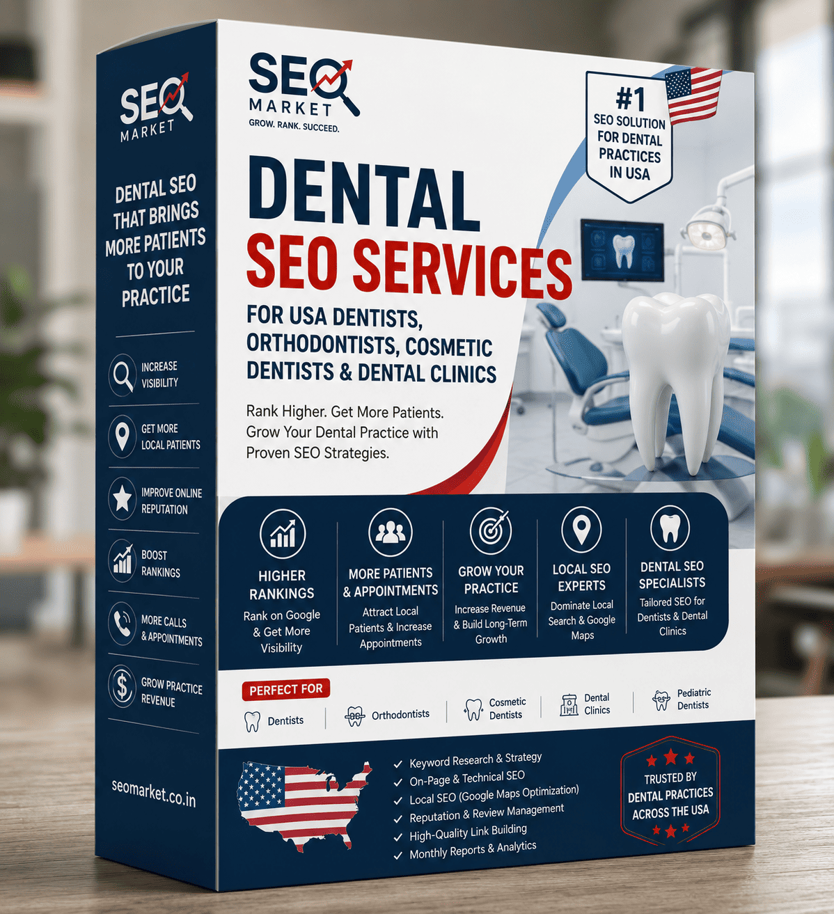 Dental SEO services for USA Dentists, Orthodontists, Cosmetic dentists, and Dental clinics