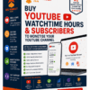 Buy YouTube Watchtime Hours & Subscribers to Monetise YouTube Channel